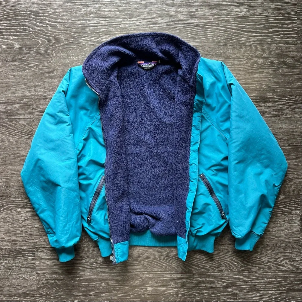VTG Patagonia Teal Fleece-Lined Windbreaker Jacket